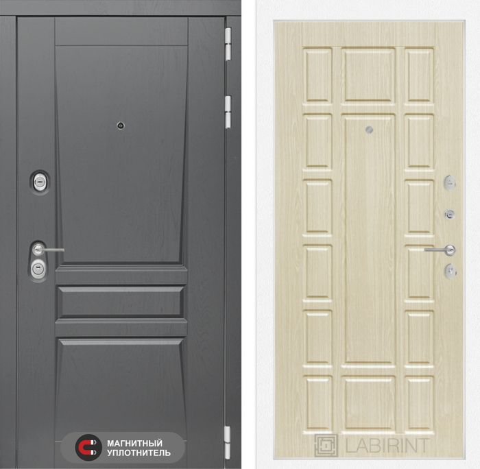 Входная дверь Лабиринт Платинум 12 - Беленый дуб