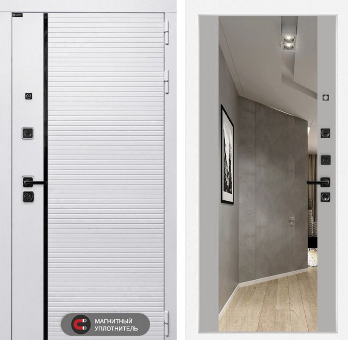 Входная дверь Лабиринт ROYAL с Зеркалом Максимум - Грей софт