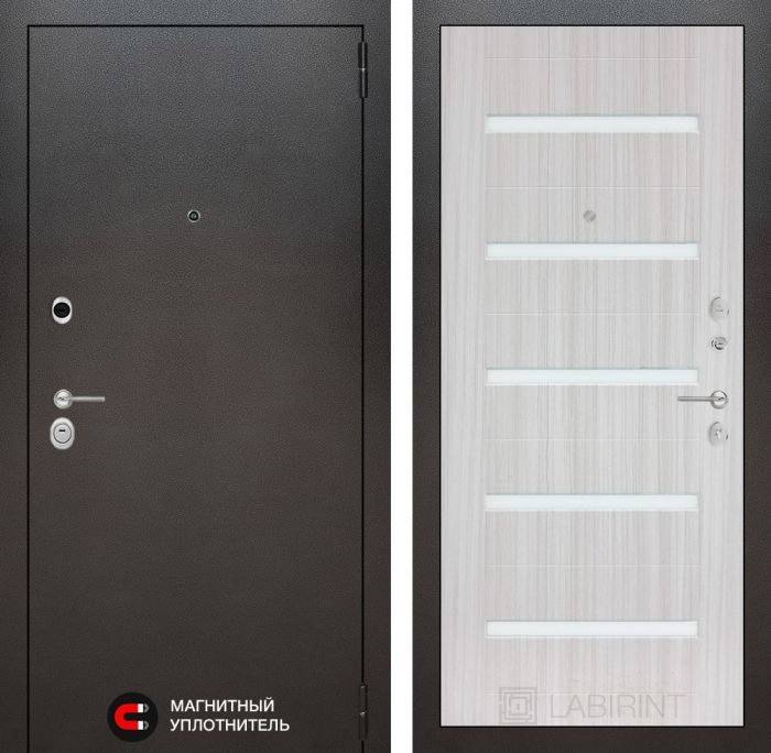 Входная дверь Лабиринт SILVER 01 - Сандал белый