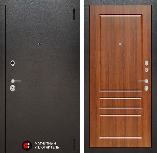 Входная дверь Лабиринт SILVER 03 - Орех бренди