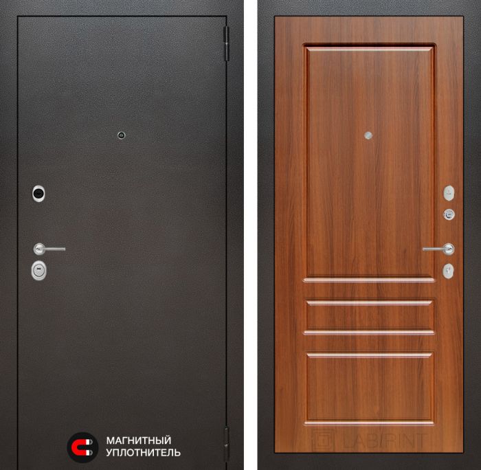 Входная дверь Лабиринт SILVER 03 - Орех бренди