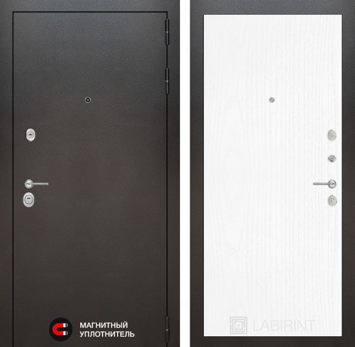 Входная дверь Лабиринт SILVER 07 - Белое дерево