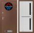 Входная дверь Лабиринт Термо Магнит 02 - Сандал белый, стекло черное