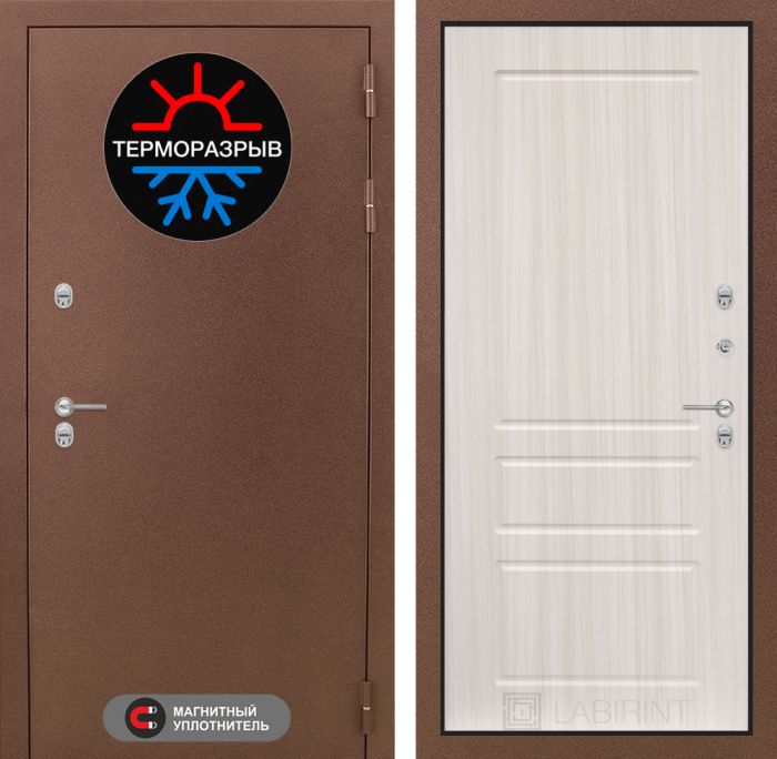 Входная дверь Лабиринт Термо Магнит 03 - Сандал белый