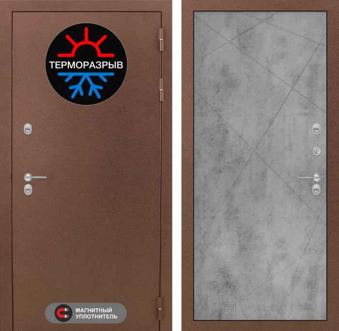 Входная дверь Лабиринт Термо Магнит 24 - Бетон светлый