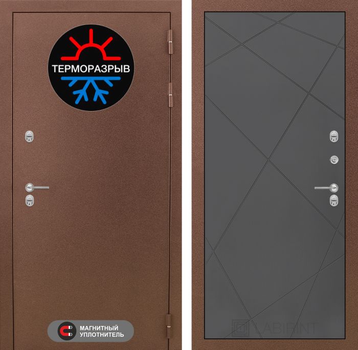 Входная дверь Лабиринт Термо Магнит 24 - Графит софт