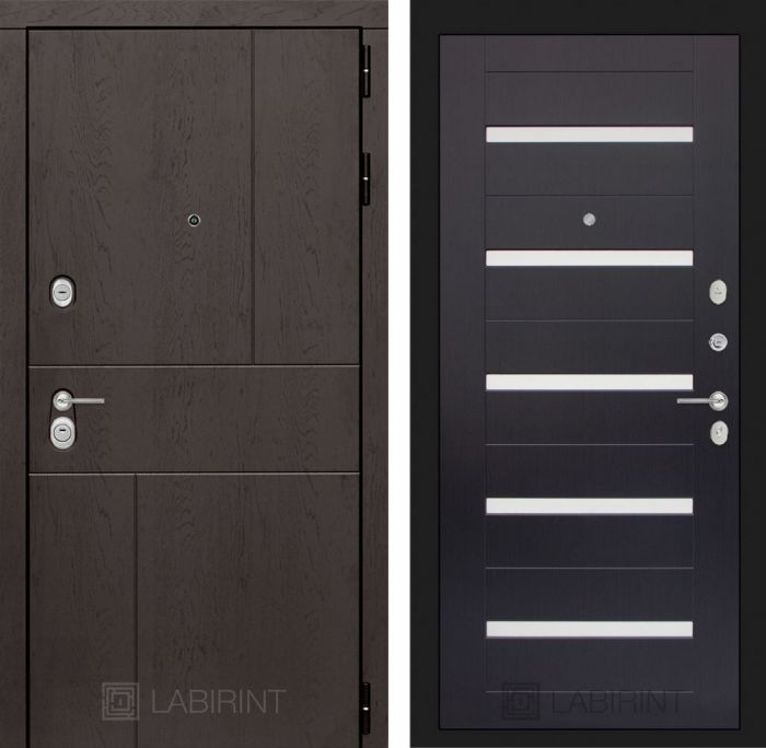 Входная дверь Лабиринт URBAN 01 - Венге, стекло белое