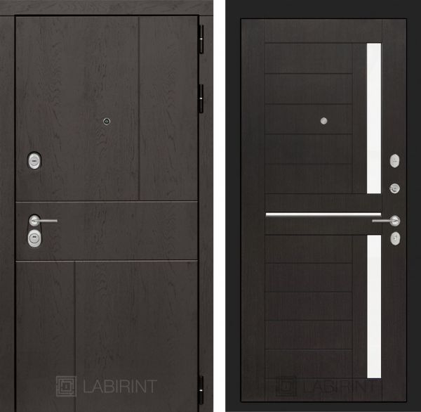 Входная дверь Лабиринт URBAN 02 - Венге, стекло белое