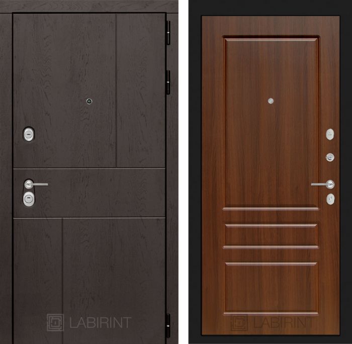 Входная дверь Лабиринт URBAN 03 - Орех бренди