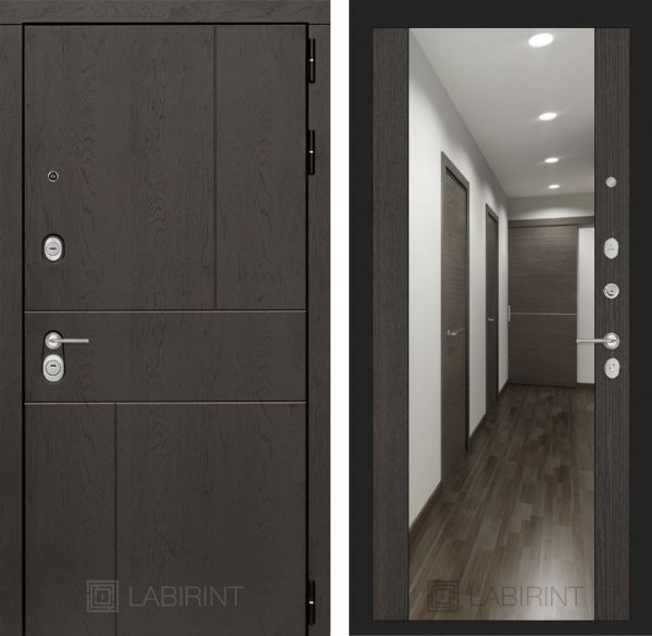 Входная дверь Лабиринт URBAN с Зеркалом Максимум - Венге
